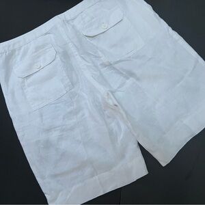 Liz Wear by Liz Claiborne White 100% linen Shorts Size XL